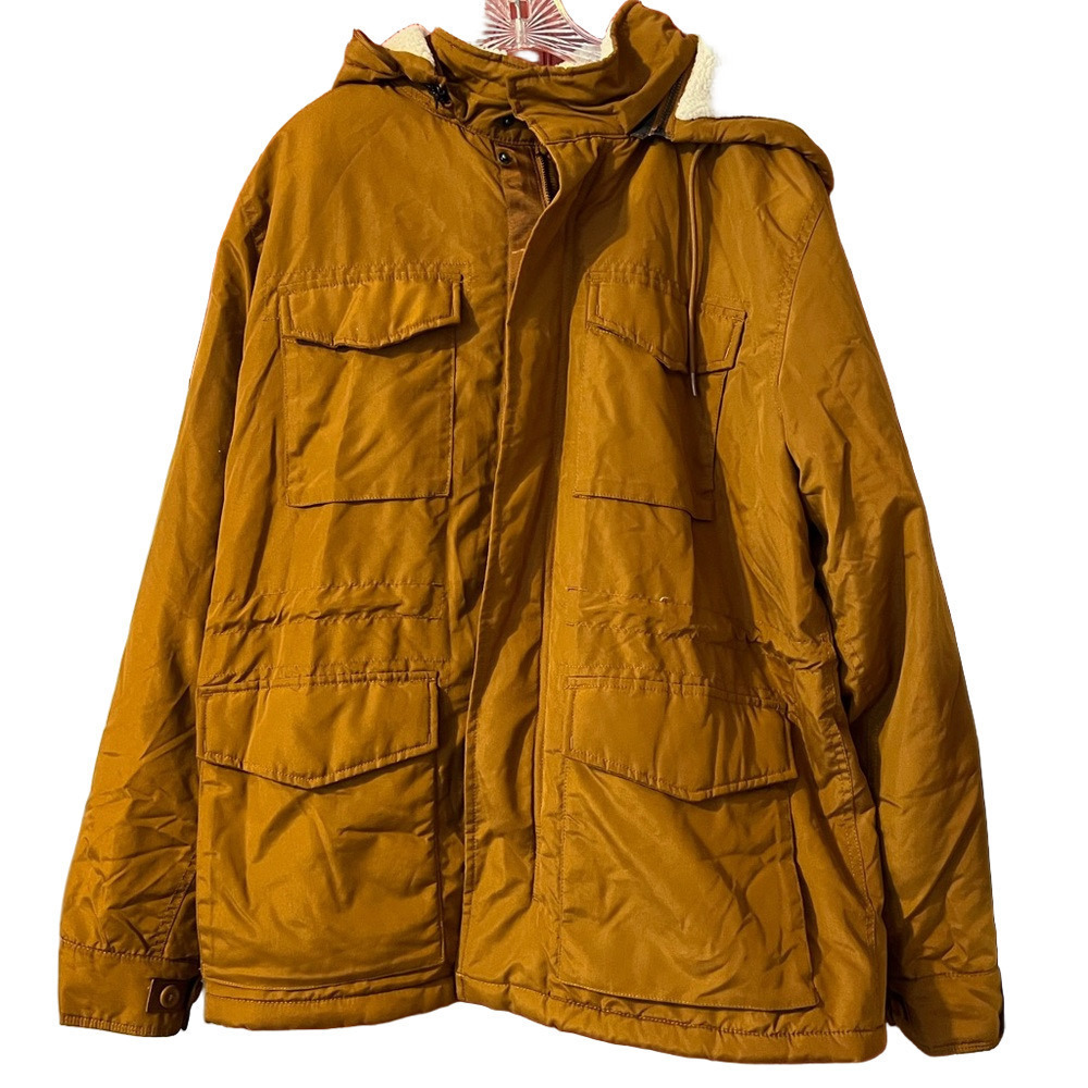 Old Navy Brown Bourbon Military Field Barn Sherpa Lined Jacket L